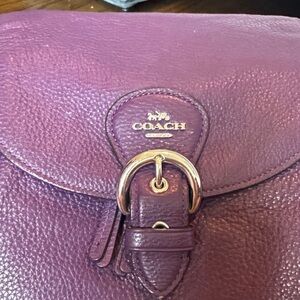 Coach Rich Purple Leather Shoulder Bag